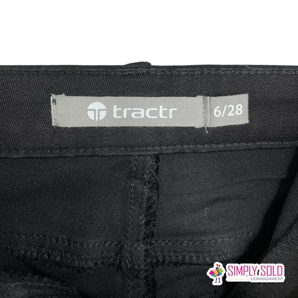 Tractr Women's Jegging Pants Black Jeans Denim Stretch Mid-Rise Flat Front 6/28 - Picture 8 of 9